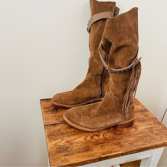 Free People Sayre Mid Boots Fringe Boho Festival - Picture 6 of 11
